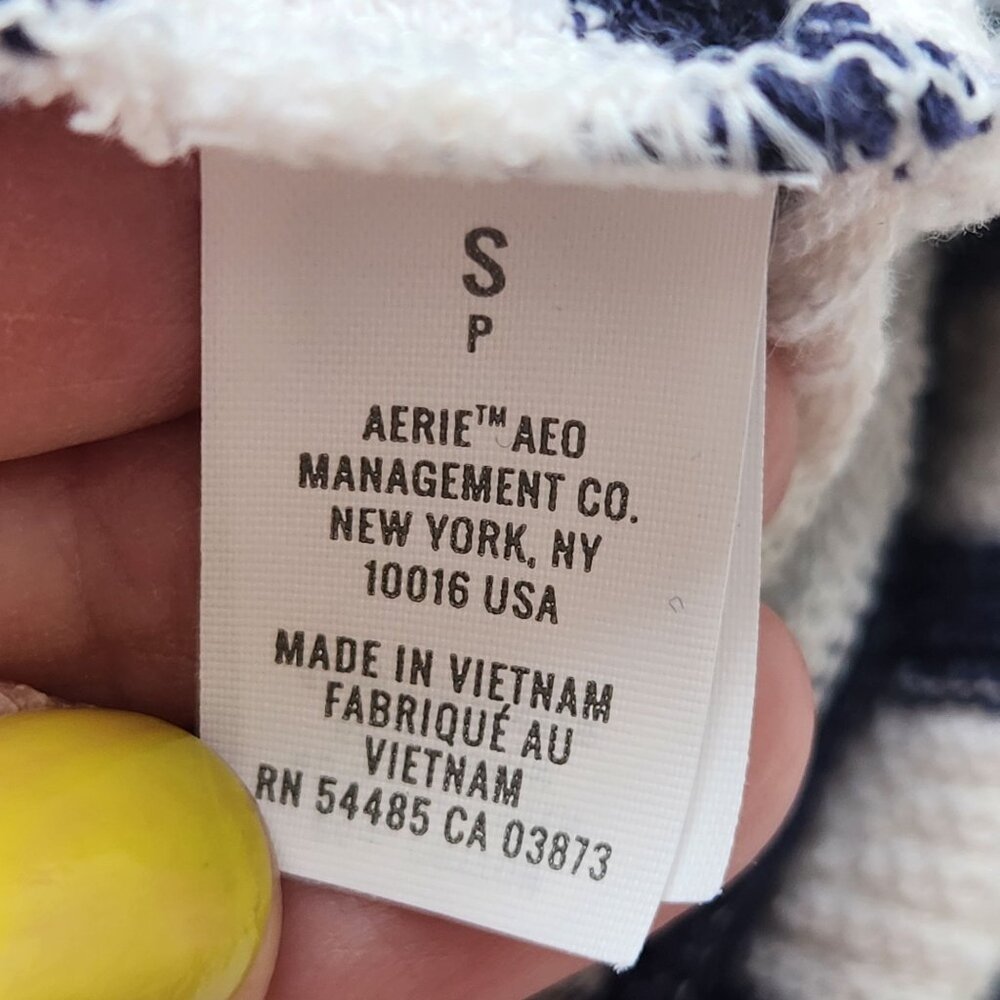 Aerie Striped Oversized Sweater Shirt Blue White Summer Pool Beach Spring Small - Picture 6 of 10